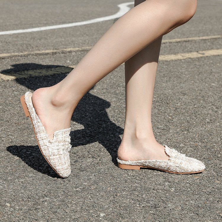 Wholesale Rubber One Word Flat Toe Cap Slippers
